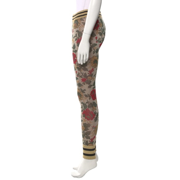 Gucci Gold Lurex Floral Knit Leggings XS(2-4) - Picture 8 of 8